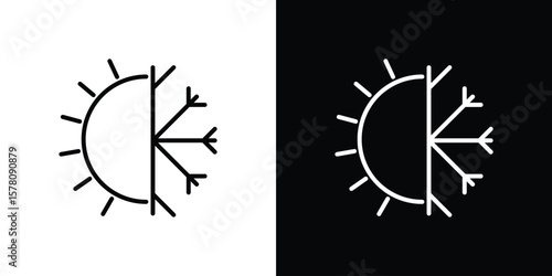 Hot and cold icon illustration symbol or logo collection.