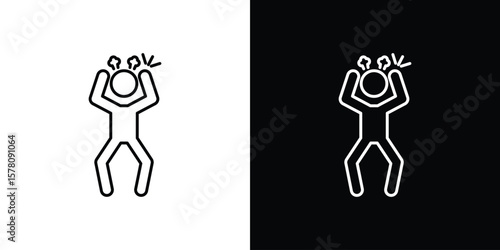 Irritated human icon illustration symbol or logo collection.