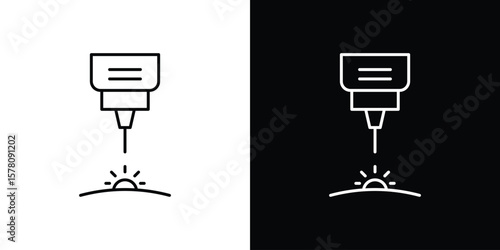Laser machine icon illustration symbol or logo collection.