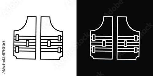 Lifejacket icon illustration symbol or logo collection.