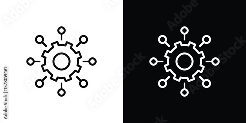 Microservices icon illustration symbol or logo collection.