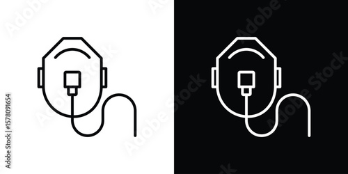 Oxygen mask icon illustration symbol or logo collection.