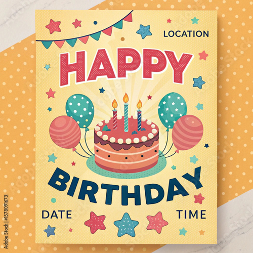 birthday party celebrations flyer layout 