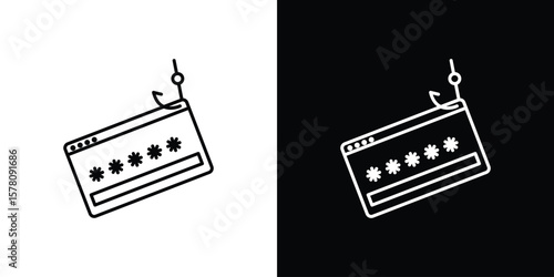 Password phishing icon illustration symbol or logo collection.