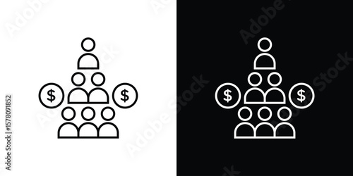 Ponzi scheme icon illustration symbol or logo collection.