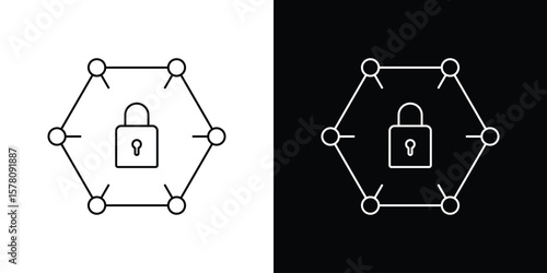 Private network icon illustration symbol or logo collection.