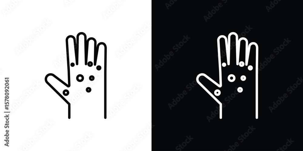 Fototapeta premium Rash hand icon illustration symbol or logo collection.