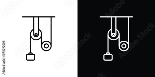 Pulley icon illustration symbol or logo collection.