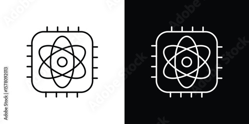 Quantum computing icon illustration symbol or logo collection.