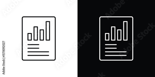 Quarterly report icon illustration symbol or logo collection.