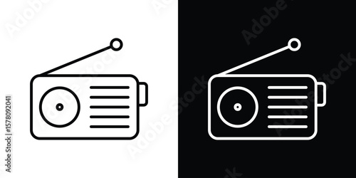Radio icon illustration symbol or logo collection.