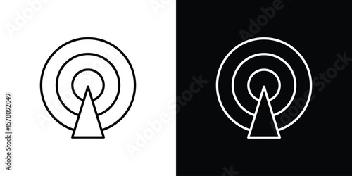 Radar detection icon illustration symbol or logo collection.