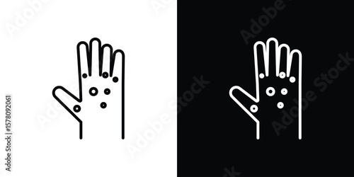 Rash hand icon illustration symbol or logo collection.