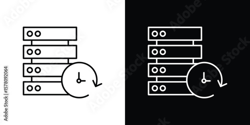 Real time data icon illustration symbol or logo collection.