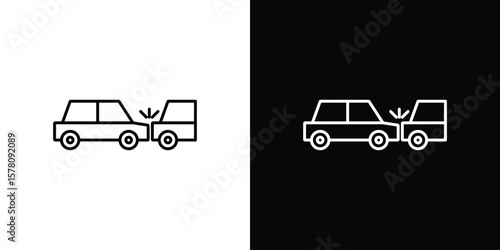 Rear end collision icon illustration symbol or logo collection.