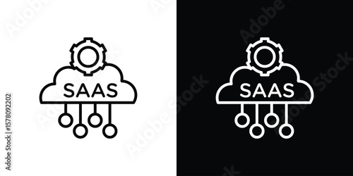 SaaS icon illustration symbol or logo collection.