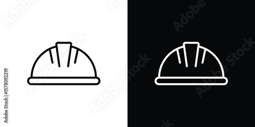Safety helmet icon illustration symbol or logo collection.