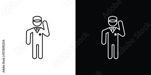 Salute icon illustration symbol or logo collection.