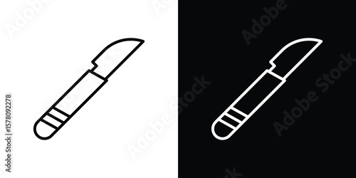 Scalpel icon illustration symbol or logo collection.
