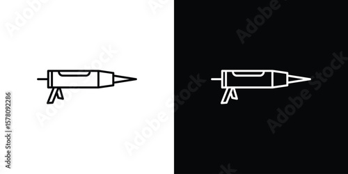 Sealants gun icon illustration symbol or logo collection.