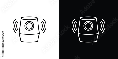 Smart speaker icon illustration symbol or logo collection.