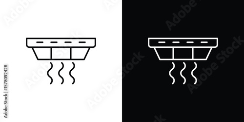 Smoke detector icon illustration symbol or logo collection.