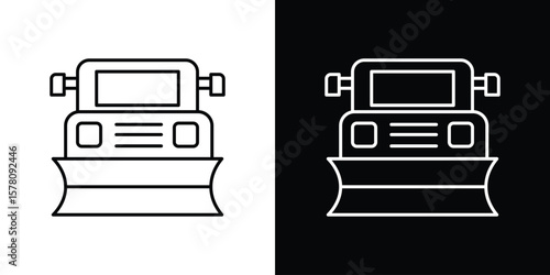 Snowplow icon illustration symbol or logo collection.