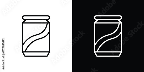 Soda can icon illustration symbol or logo collection.
