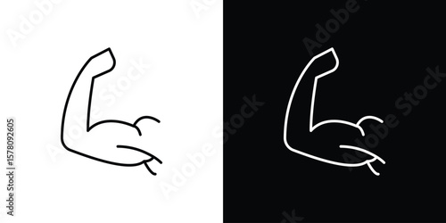 Strong arm icon illustration symbol or logo collection.