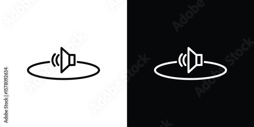 Surround sound icon illustration symbol or logo collection.