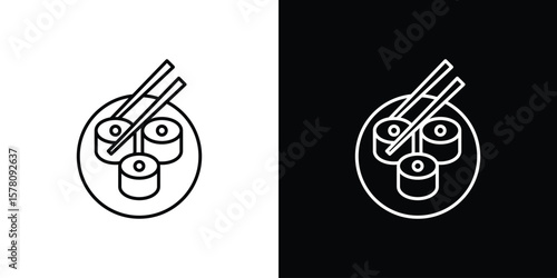 Sushi icon illustration symbol or logo collection.
