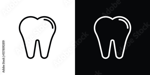 Tooth icon illustration symbol or logo collection.