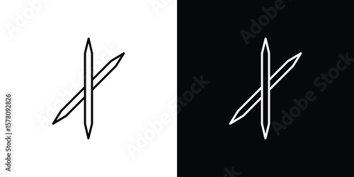 Toothpick icon illustration symbol or logo collection.
