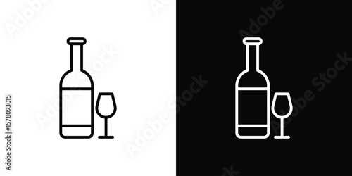 Vodka icon illustration symbol or logo collection.