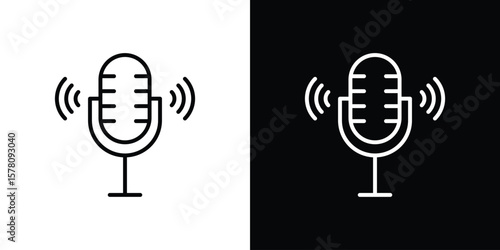 Voice recording icon illustration symbol or logo collection.
