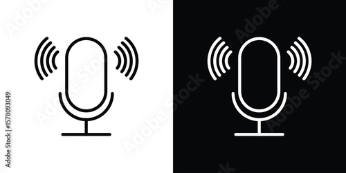 Voice recording icon illustration symbol or logo collection.