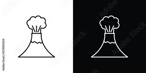 Volcano icon illustration symbol or logo collection.