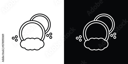 Washing dishes icon illustration symbol or logo collection.