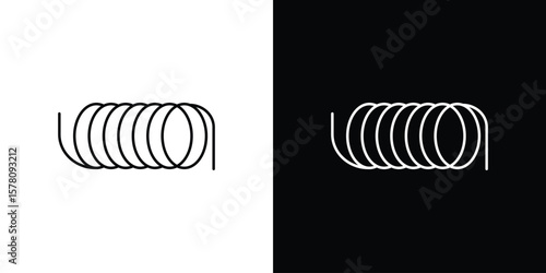 Wire coil icon illustration symbol or logo collection.