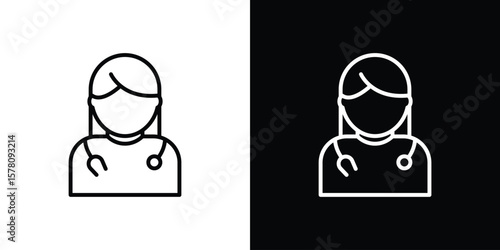 Woman Doctor icon illustration symbol or logo collection.