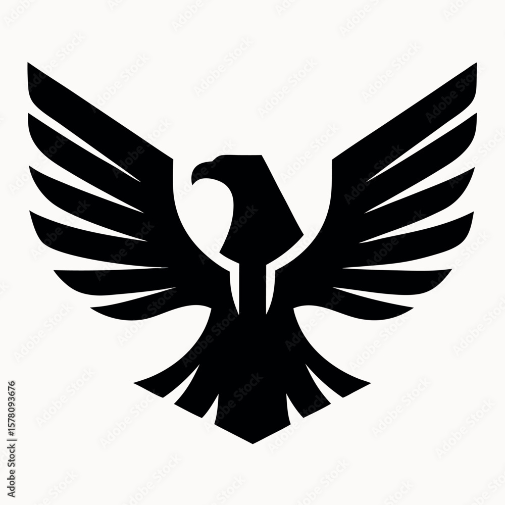 Obraz premium A silhouette of an eagle in flight vector icon
