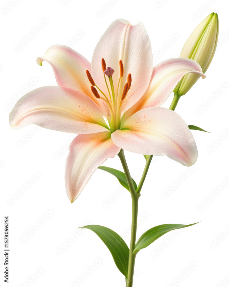 Fototapeta premium Lily vector flower blossom isolated on a transparent background
