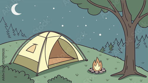 Camping Tent Under Stars
