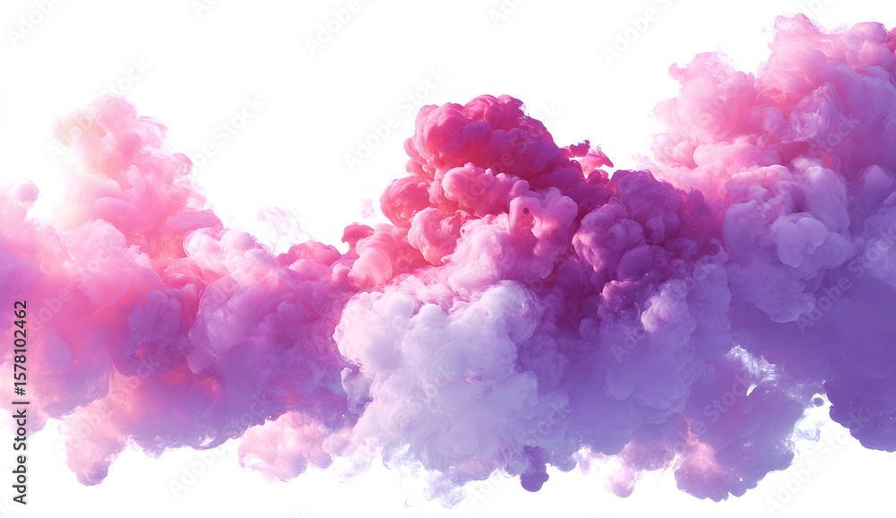 Fototapeta premium Pink and purple color smoke explosion on white background for abstract design