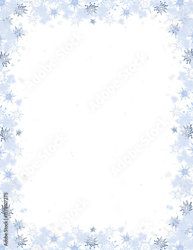 snowflakes frame snowfall border christmas winter decoration on transparent background