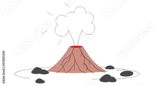 Volcanic Eruption Vector Illustration