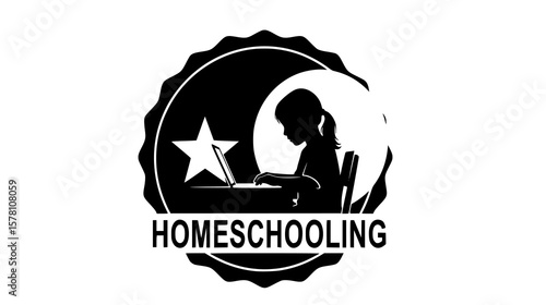 A girl studies on a laptop, symbolizing homeschooling and modern education