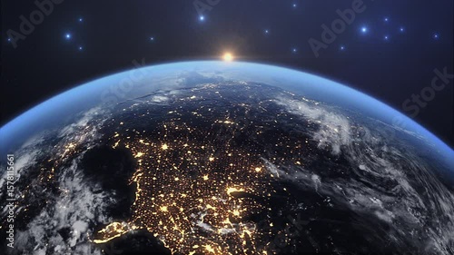 地球上空アメリカ