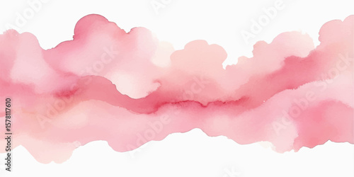 Abstract pink watercolour background with sky clouds and soft textures