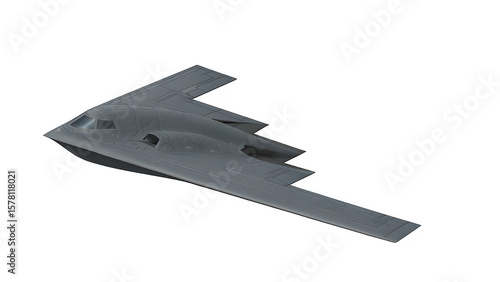 Studio-Style Side View of Northrop Grumman B-2 Spirit Flying Low with USAF Markings PNG